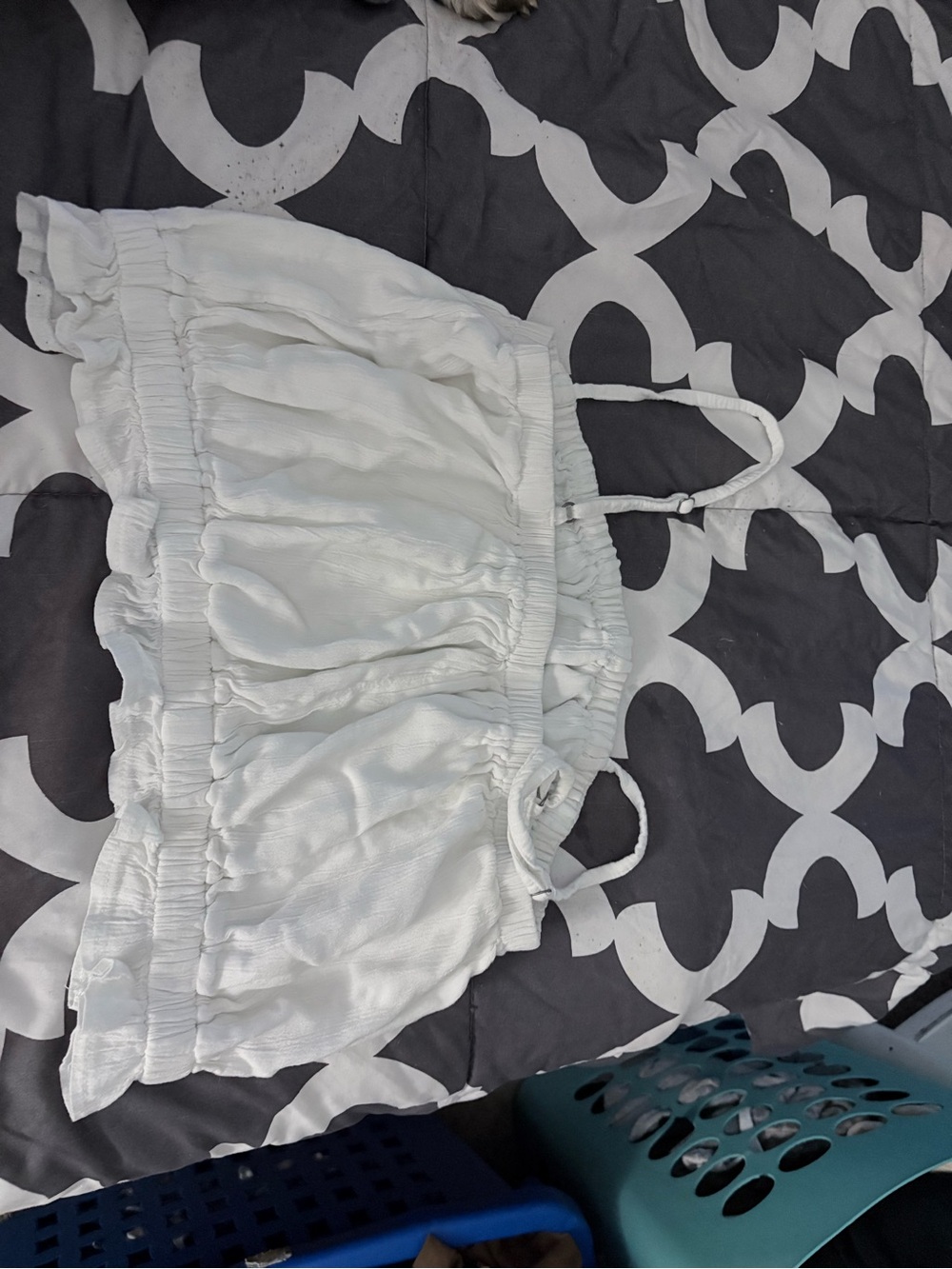 White Ruffled Tube Top - Picture 3 of 5